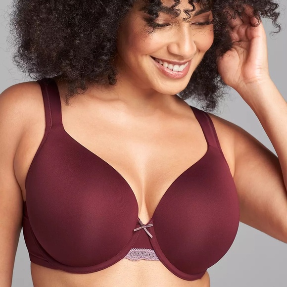 Cacique Lightly Lined Full Coverage Burgundy Bra Women's Size 44DDD - Picture 2 of 14